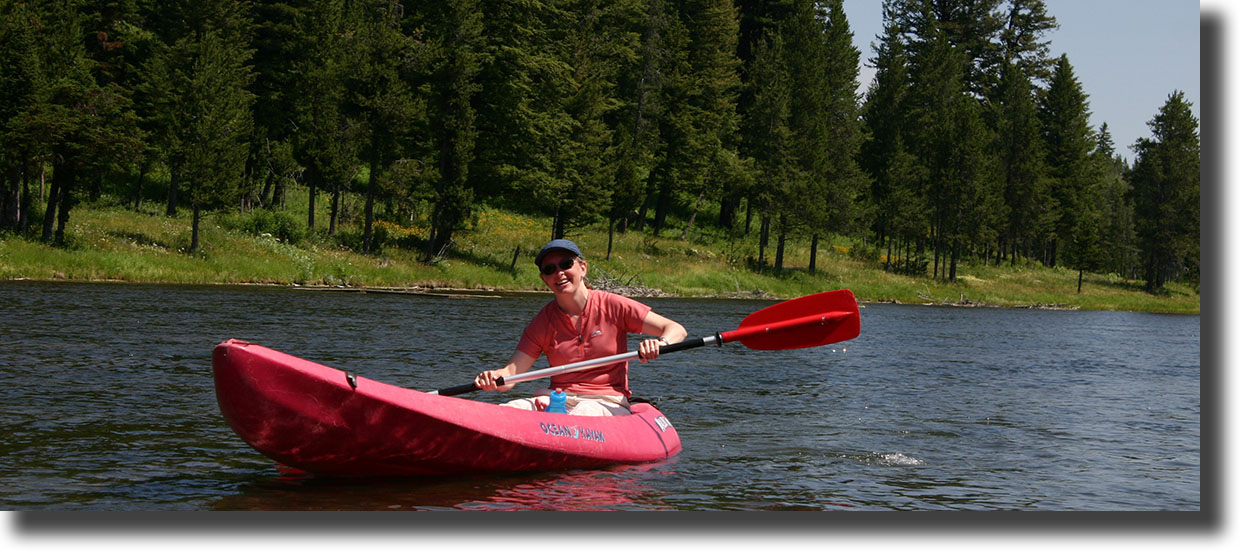 Kayaking in the River near Yellowstone RV Park